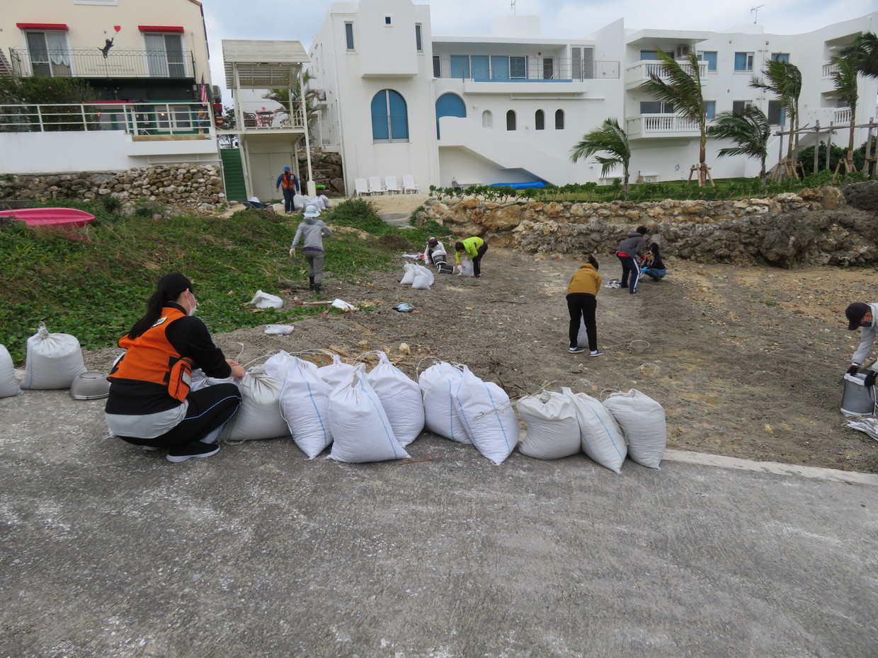 宇加地海岸軽石清掃ボラ報告